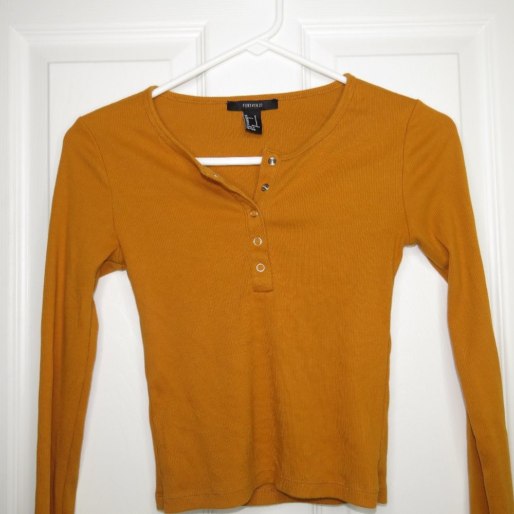Forever21 Ribbed Long Sleeve Top